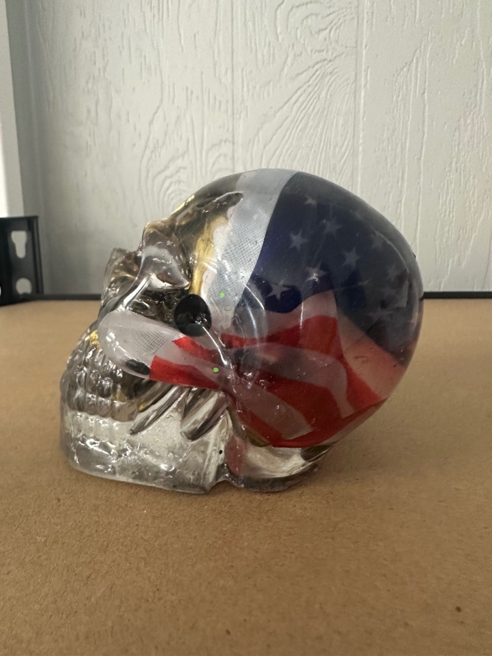 4 inch  Patriotic Resin Skull